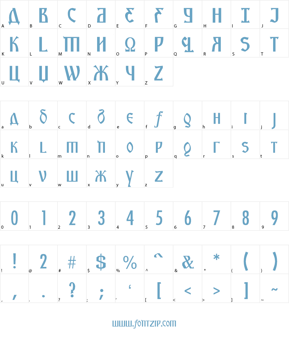 Kremlin Starets Font Character